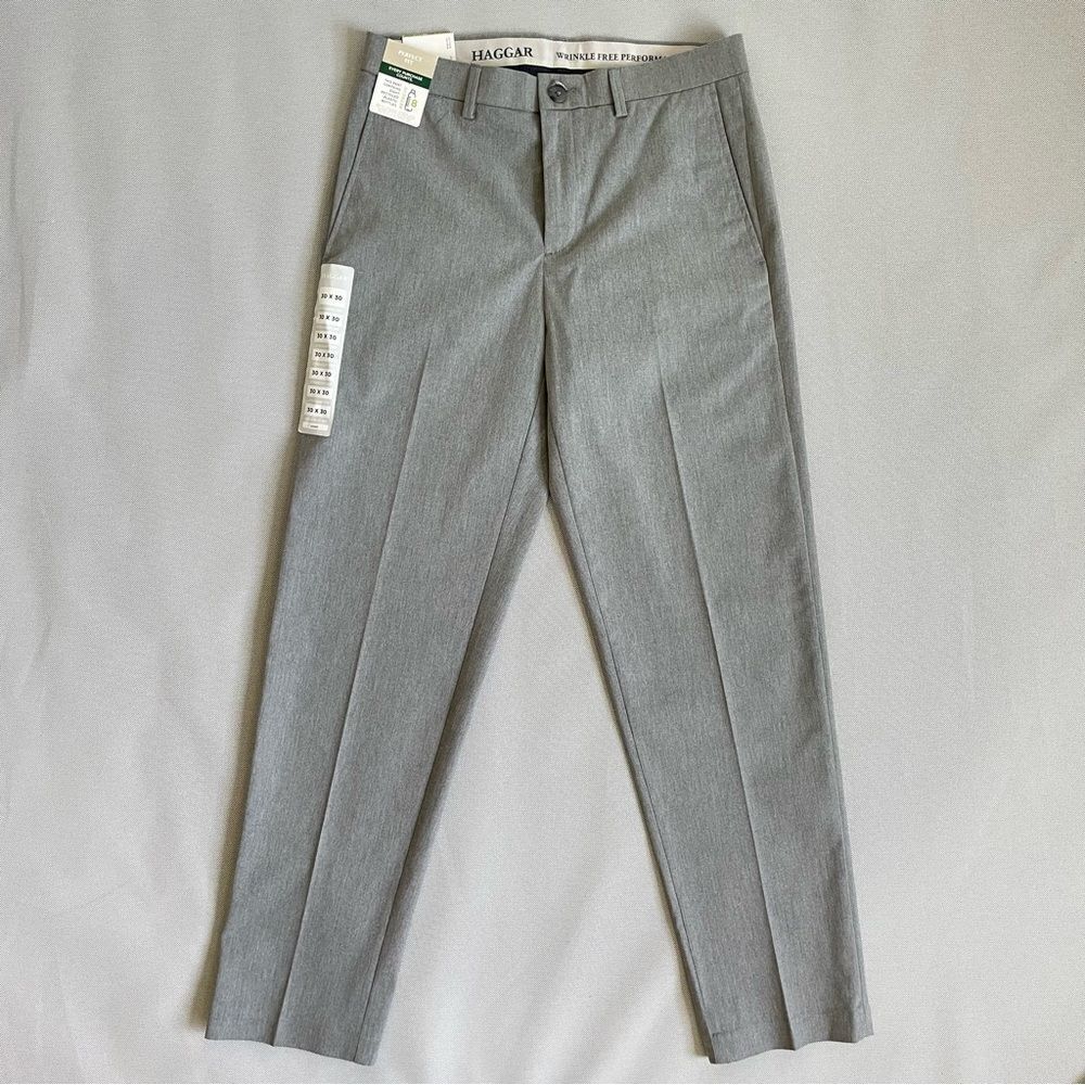 Haggar Perfect Fit Straight Leg Flat Front Dress Pants NWT Men’s 30x30
